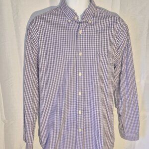 J. Ashford dress shirt, sueded cotton, classic design in white-purple size LG.